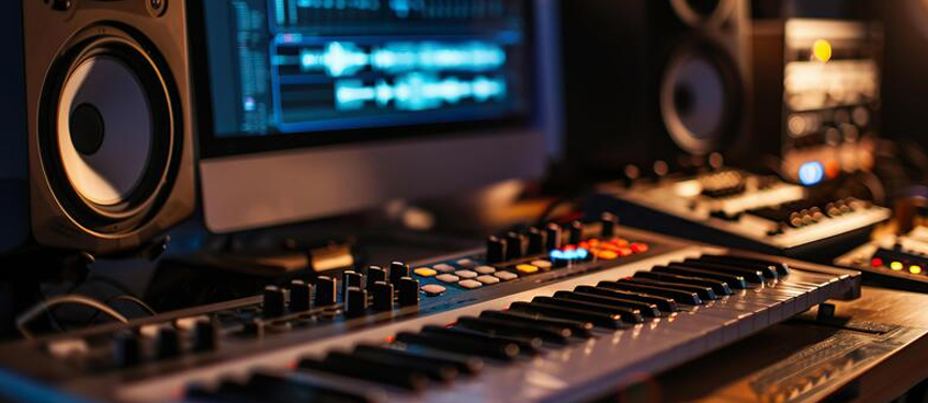 Professional music production studio in UAE with recording and mixing setup